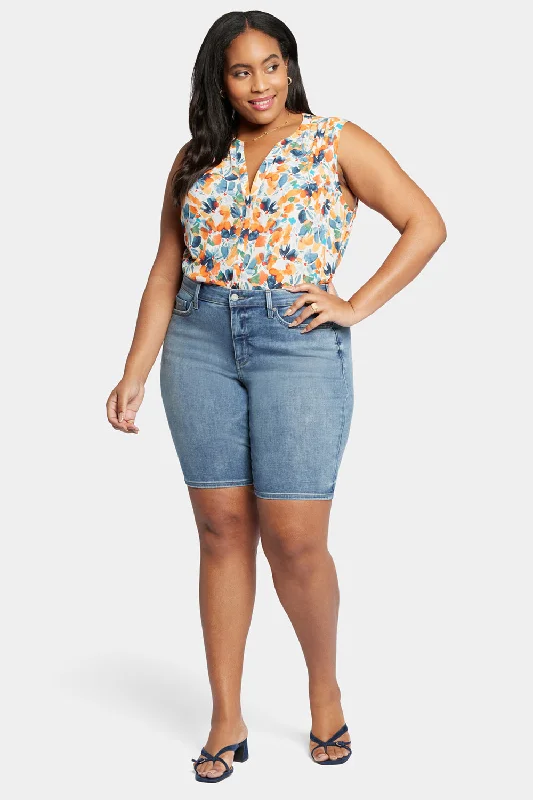 Briella 11 Inch Denim Shorts In Plus Size - Romance