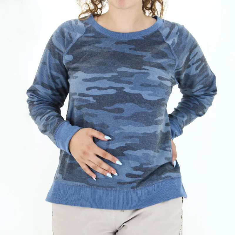 Women's Camo-Print Sweater,Petrole