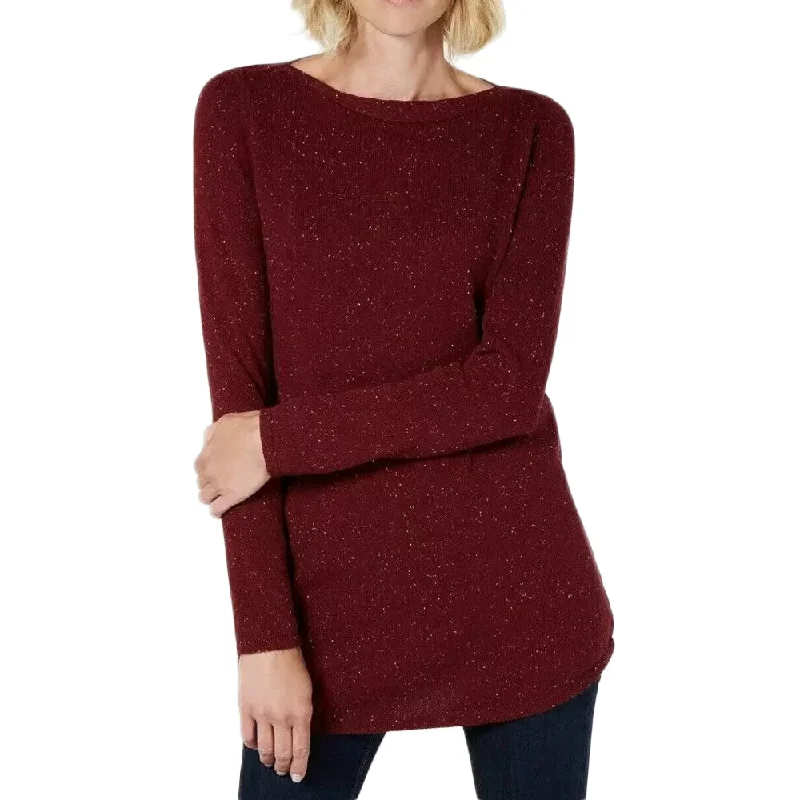 Women's Textured Tunic Sweater,Burgundy