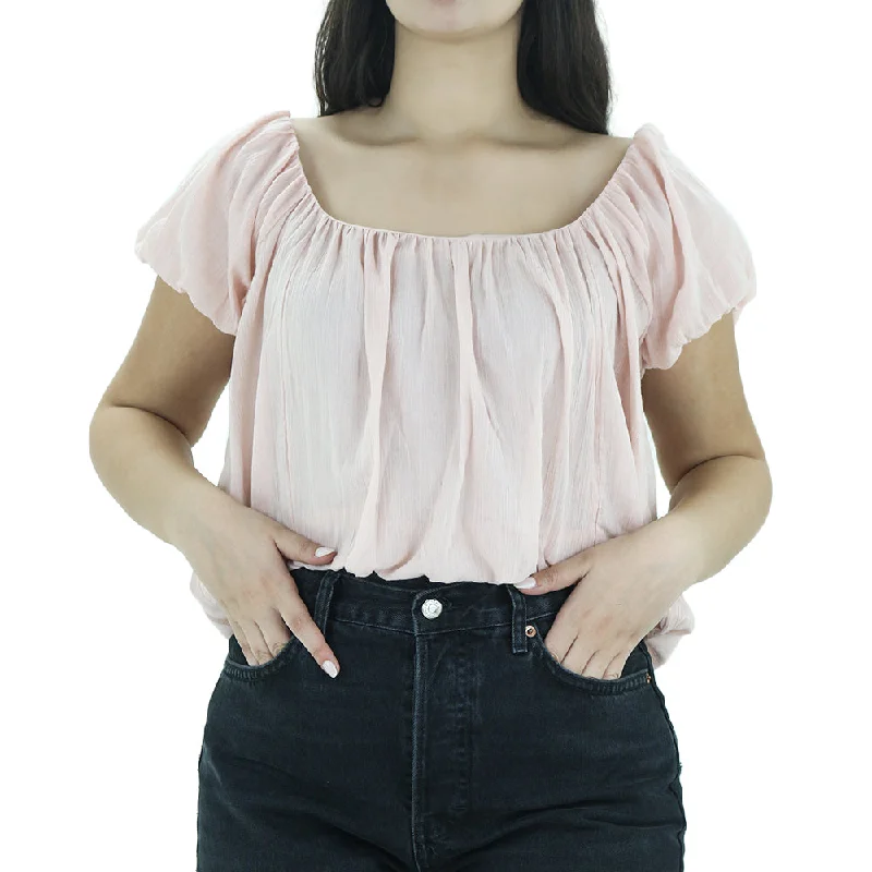 Women's Plain Solid Top,Light Pink