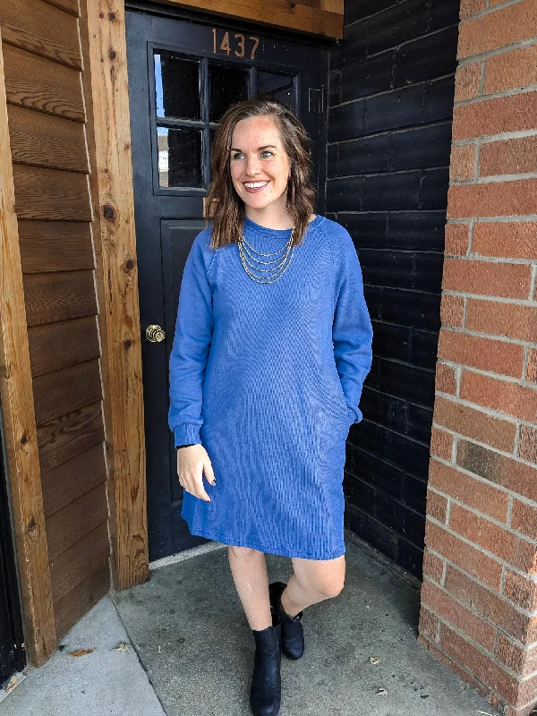 Kenna Knit Mini Dress - Blue