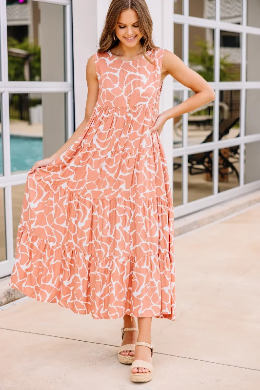 Need You More Coral Pink Animal Print Dress