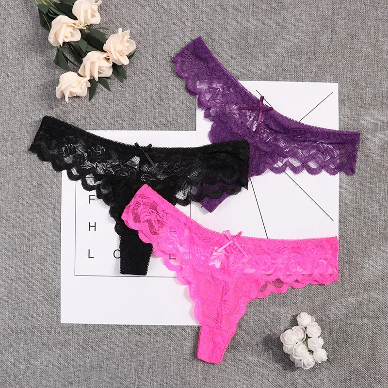 8color Gift full beautiful lace Women's Sexy lingerie Thongs G-string Underwear Panties Briefs Ladies T-back