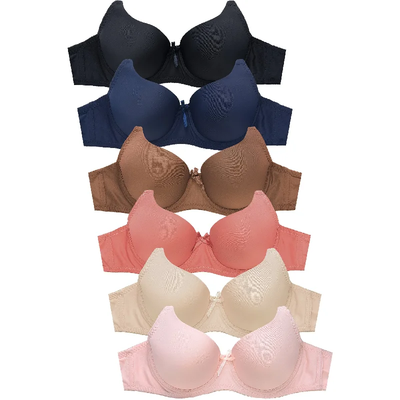 MAMIA LADIES FULL CUP PLAIN/LACE BRA (BR4600P9)