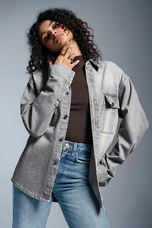 Cloudy Grey Women's Denim Jacket