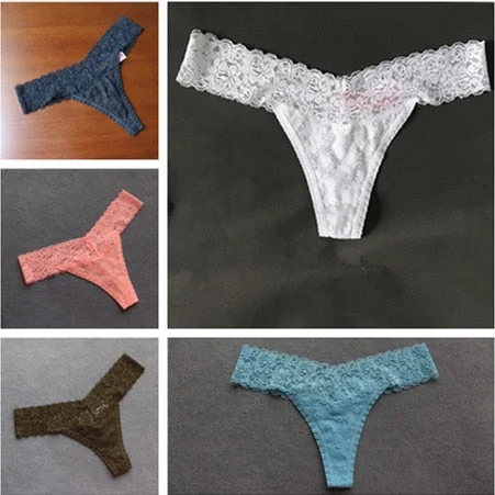 Voplidia T-back 2018  Women Panties Sexy Women Thongs and G strings Pink Female Seamless Lace  Lingerie Underwear PM035