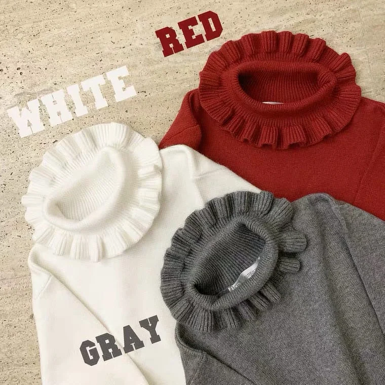 WHITE/RED/GRAY CUTE SOFT KNIT SWEATER BY59999