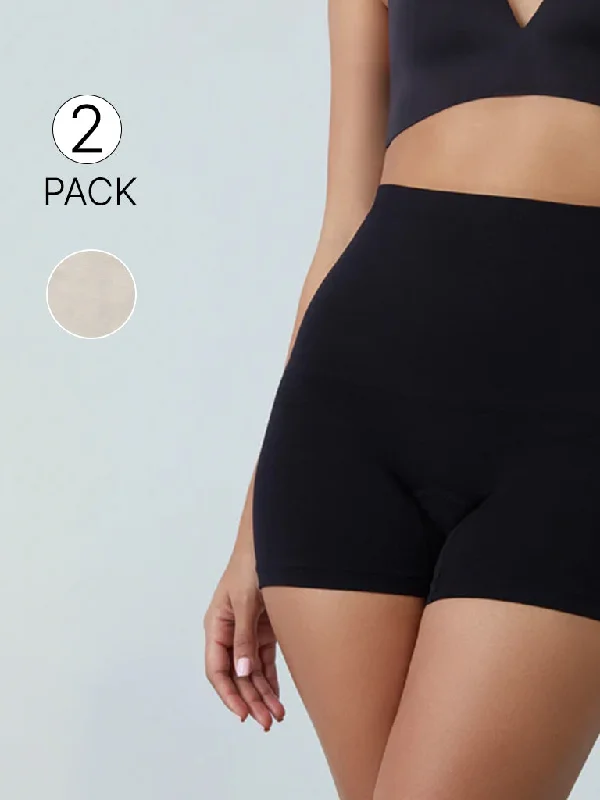 Wunderlove Black Shaping Shorts Pack of 2